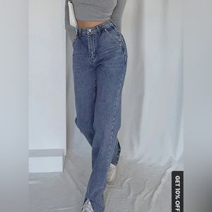 COMMENSE blue jean straight leg